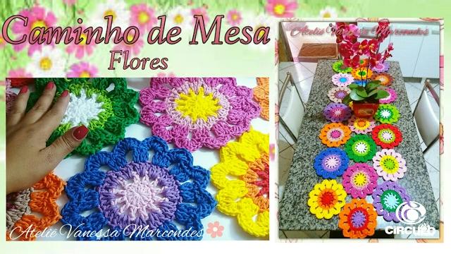 Caminho de Mesa de Crochê em Flores Barroco