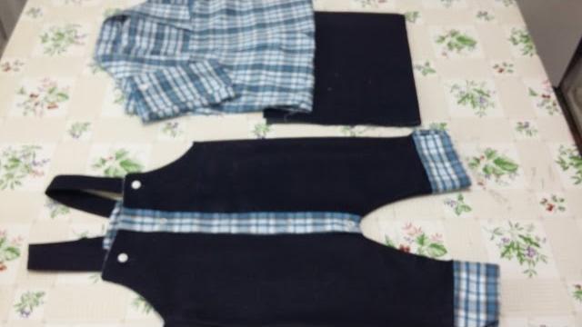 MACACÃO JEANS PARA BEBÊ – RECICLANDO CAMISA SOCIAL