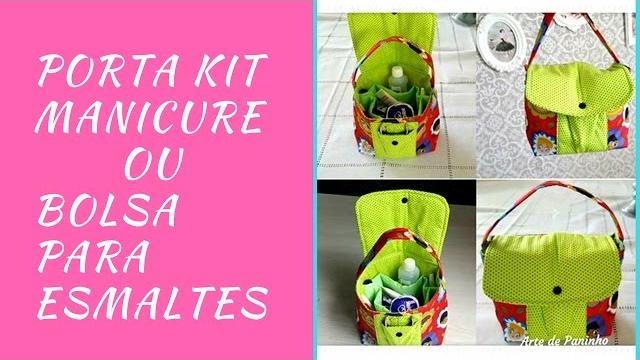 Porta Kit Manicure/ Bolsa Para esmaltes por Arte de Paninho Rosimary Cavalcante