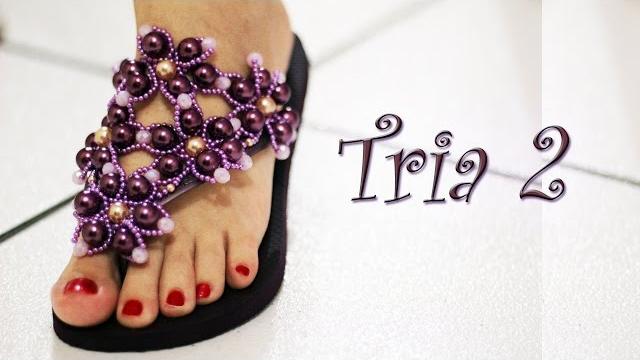 CHINELO DECORADO: Manta de flores de pérola