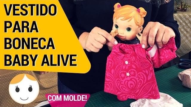 Vestido de crochê para boneca baby alive 