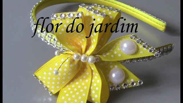 Borboleta de fita de gorgurão e strass – Ribbon butterfly