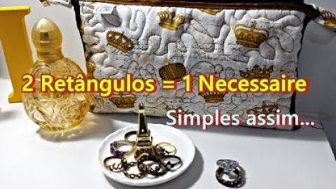 Faça uma carteira/Necessaire com 2 Retângulos e 1 Zíper