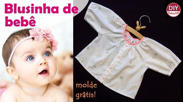 Blusinha de bebê com manga raglan – moldes grátis (DIY Tutorial)