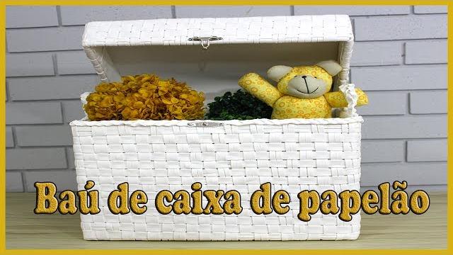 Como fazer um baú com caixa de papelão e eva (DIY)