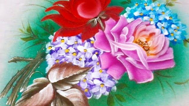 PINTURA EM TECIDO – Como pintar rosas