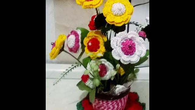 Vaso de flores em crochê PASSO A PASSO