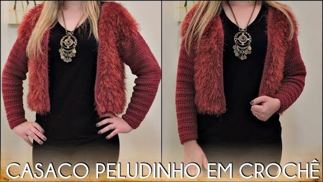 CASACO PELUDINHO EM CROCHÊ COM DIANE GONÇALVES