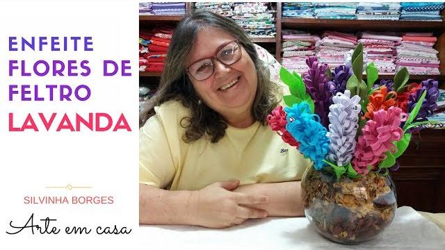 Como Fazer um Vaso de Enfeite de Flores Lavanda de Feltro
