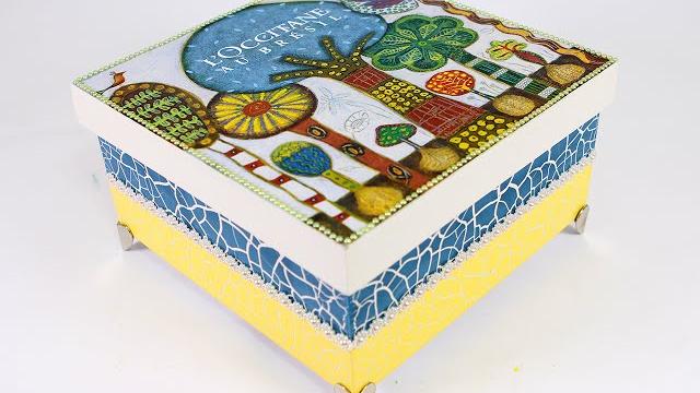 Caixa Decorada com Sacolinha de Loja – Reciclagem e Craquele