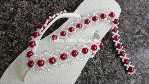 Trama de pérolas Vitória para chinelo