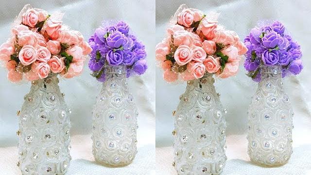 Garrafas decoradas com strass – para decoração da casa ou uma bela Lembrancinha