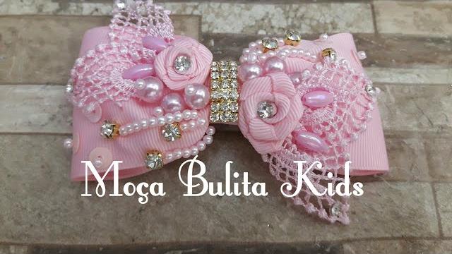 Laço usando peças que você tem em casa por Janaína Gonçalves Moça Bulita Kids