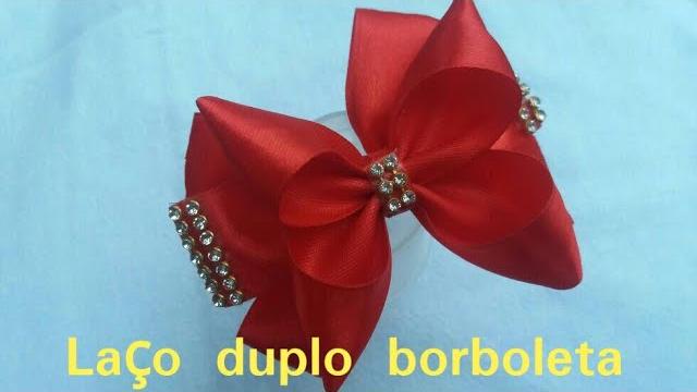 DIY: LAÇO DUPLO BORBOLETA/SANDRA MONTEIRO