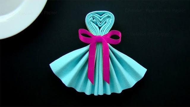 Como dobrar guardanapos de papel: Vestido – Faça você mesmo