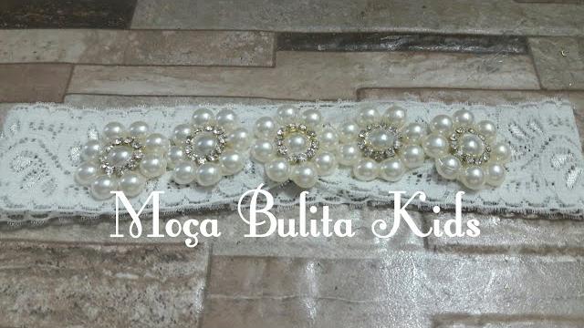 Flor com meia pérola – Dica  por Janaína Gonçalves Moça Bulita Kids