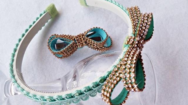 Laço de manta de strass