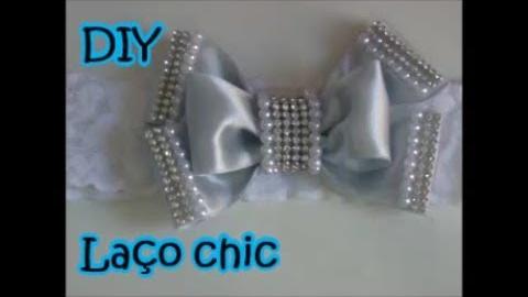 Laço chic com pérolas e strass – DIY