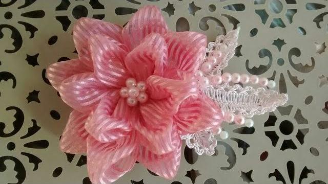 Flor Rose – Flor de fita de cetim