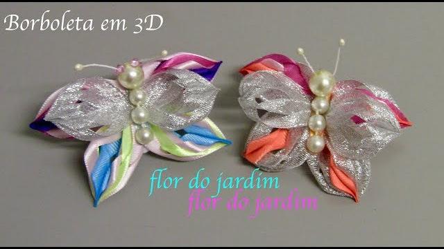 Borboleta em 3D para o cabelo – DIY- Butterfly for hair in 3D