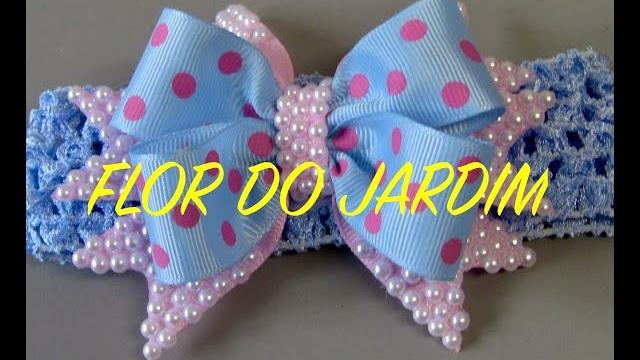 Laço de fita de gorgurão e meia pérolas para Princesas – Flap tape loop