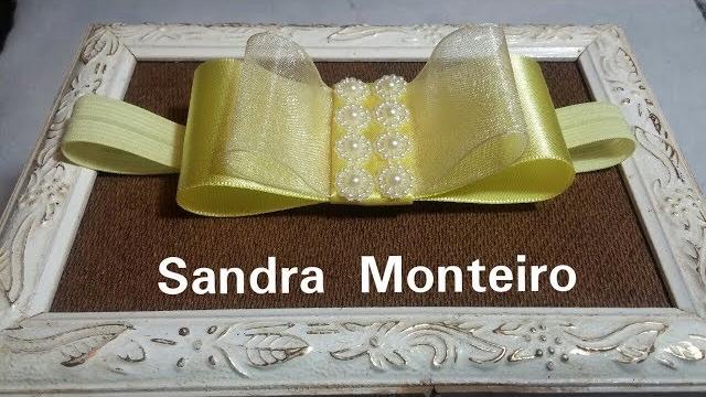 Como Fazer Laço chanel de cetim, organza e pérola – DIY – Sandra Monteiro