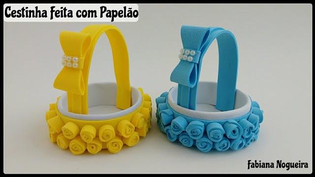 Cestinha Feita com Papelão e EVA – Mini Cesta