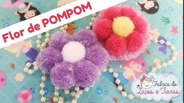 Como Fazer Flor de Pompom Para Tiara, Chaveiro e etc
