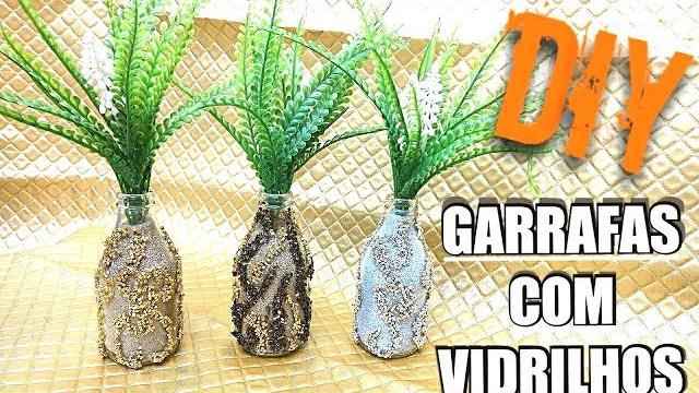 GARRAFAS DECORADAS com VIDRILHOS