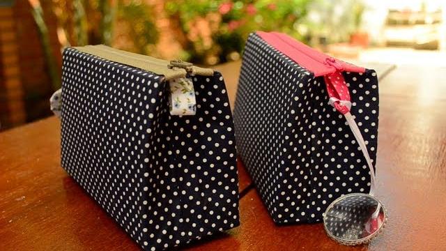 NECESSAIRE feita com CAIXA de LEITE