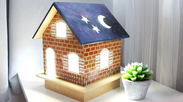 Artesanato Como Fazer Casinha Luminária Decorada Galaxy