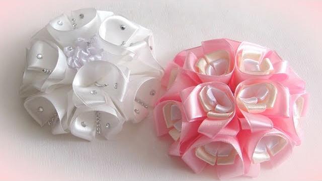 Flor de fitas de cetim Master Class Kanzashi
