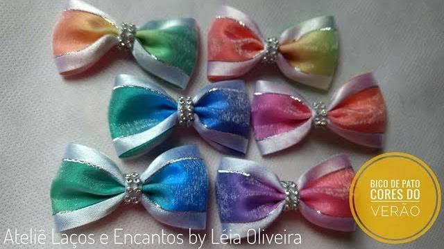 Laço com fita de cetim e organza