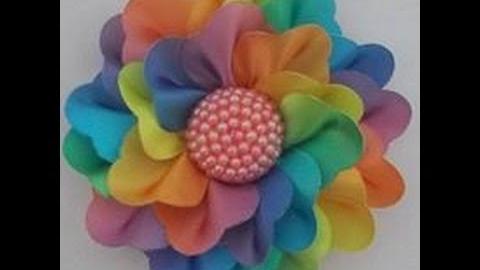 Flor de cetim com várias opções de pétala – Modelo Rosa Valentina