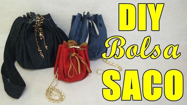 Como fazer Bolsa Saco com sobras de jeans