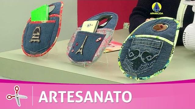 Lixeirinha porta celular para carro por Gi Flores