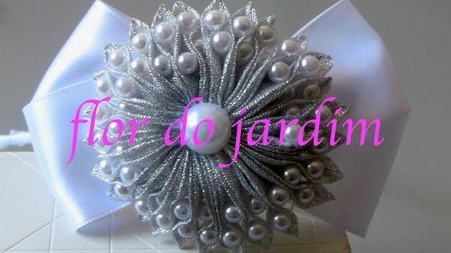 Flor Unha de gato prateada com laço Passo a Passo