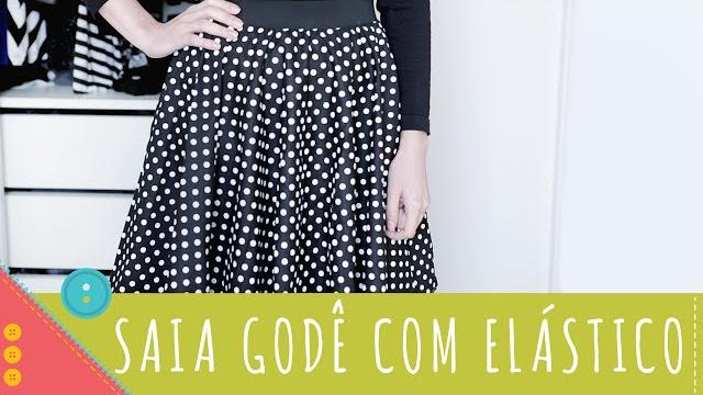 Como fazer saia godê de elástico sem molde