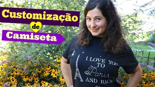 Customização de camiseta com Torre Eiffel