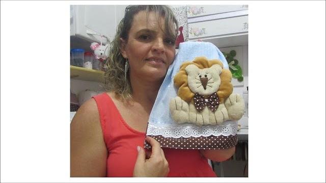 Como fazer o leãozinho 3d na toalhinha de bebê