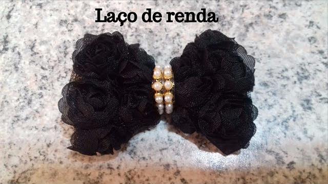 Laço com renda de chifon para aplicação