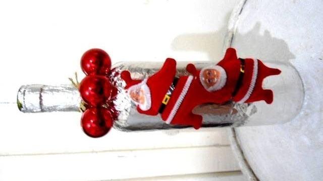 Garrafa decorada para o natal – SUPER FÁCIL