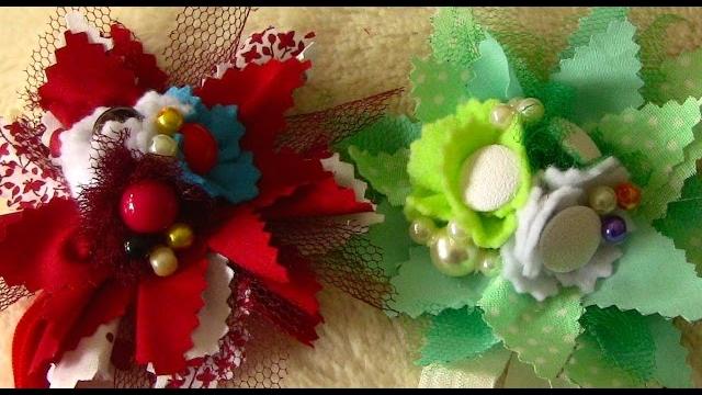 Flores de tecido zic-zac – Passo a Passo – Fabric flower tutorial