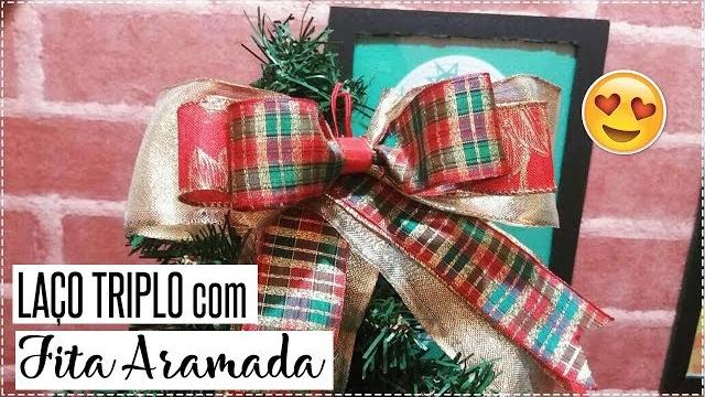 Laço de Natal com Fita Aramada