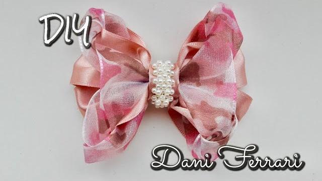 Laço de fita de cetim – Tutorial passo a passo – Ribbon bow hair – Dani Ferrari