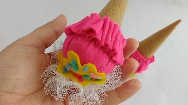 Tiara e bico de pato tema SORVETE – passo a passo com Morgania Sales