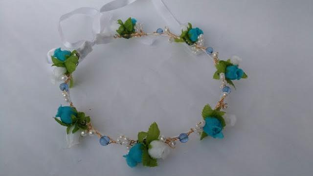 Como fazer coroa de flores – headband com flores e pérolas