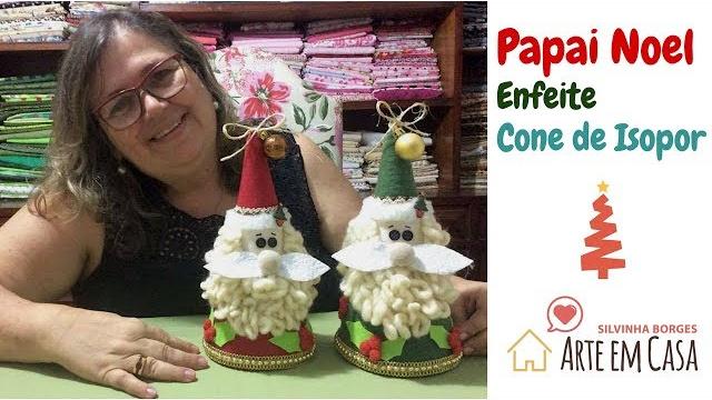 Faça fácil o Enfeite Papai Noel no Cone de Isopor