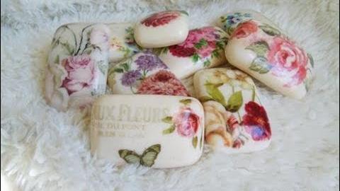 Decoupage em sabonete para presentear ou vender