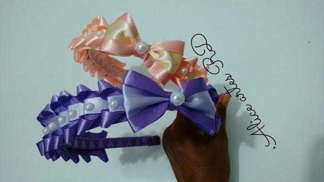 Tiara com fita de cetim n°2 Aula 30